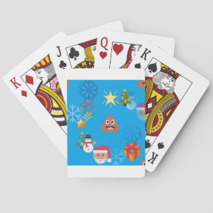 emoji poop christmas playing cards