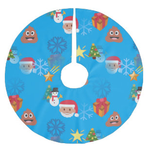 emoji poop christmas xmas tree skirt