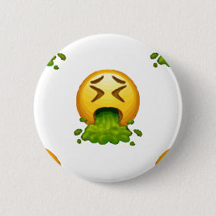 emoji puking 2 inch round button