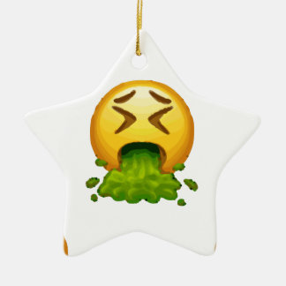 emoji puking ceramic ornament