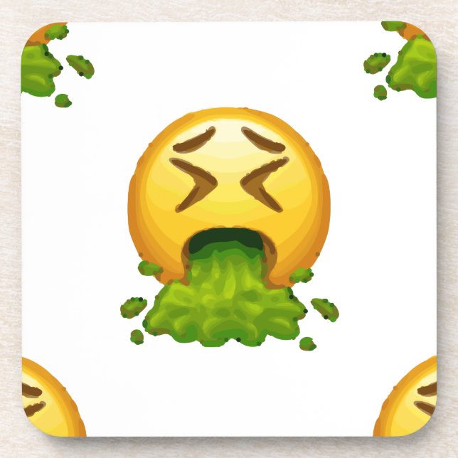 emoji puking coaster (Front)