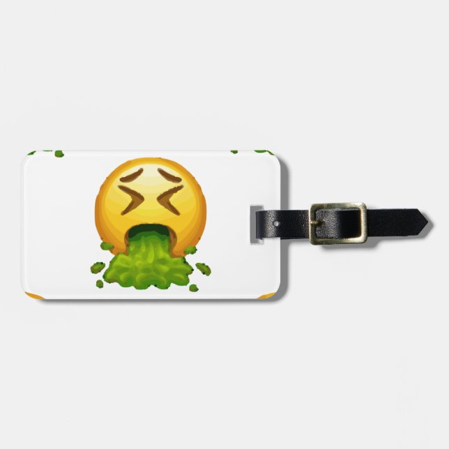 emoji puking luggage tag (Front Horizontal)