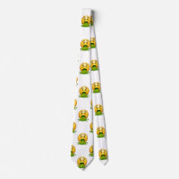 emoji puking menswear mens necktie neck tie