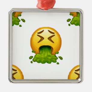 emoji puking metal ornament