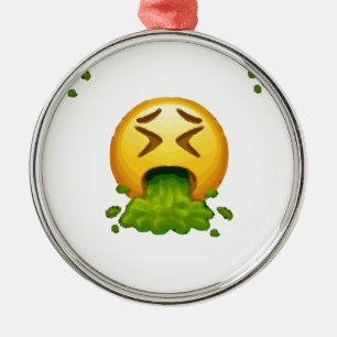 emoji puking metal ornament