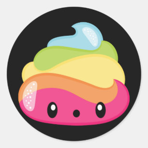 Emoji Raimbow Poop! Classic Round Sticker