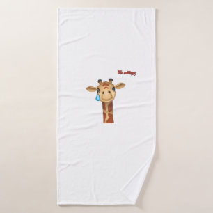 emoji sad crying giraffe face   bath towel