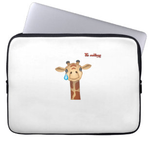 emoji sad crying giraffe face   laptop sleeve