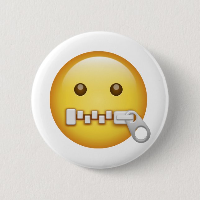 emoji silence 2 inch round button (Front)