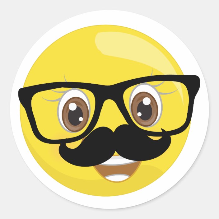 Emoji Stickers With Moustache and Glasses Zazzle.ca