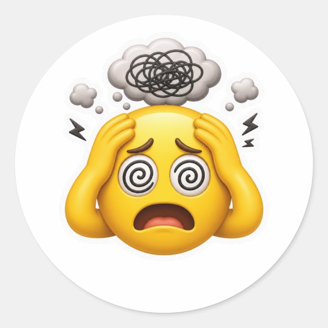 Émoji Suranalyse Anxiété Autocollant (Devant)