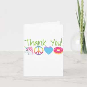 Emoji Thank You Notes -Peace, Love, Unicorn, Dough