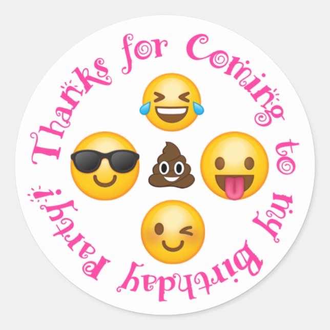 Emoji thème merci autocollant (Devant)