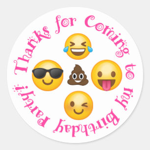 Emoji thème merci autocollant