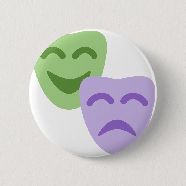 Emoji Twitter - Drama Theater 2 Inch Round Button (Front)