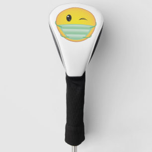 Emoji Wearing Mask Golf Head Cover