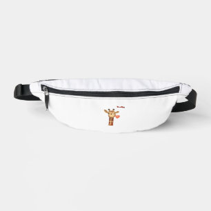 emoji winking kissing heart giraffe face fanny pack
