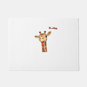 emoji winking tongue out giraffe face   doormat