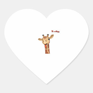 emoji winking tongue out giraffe face heart sticker