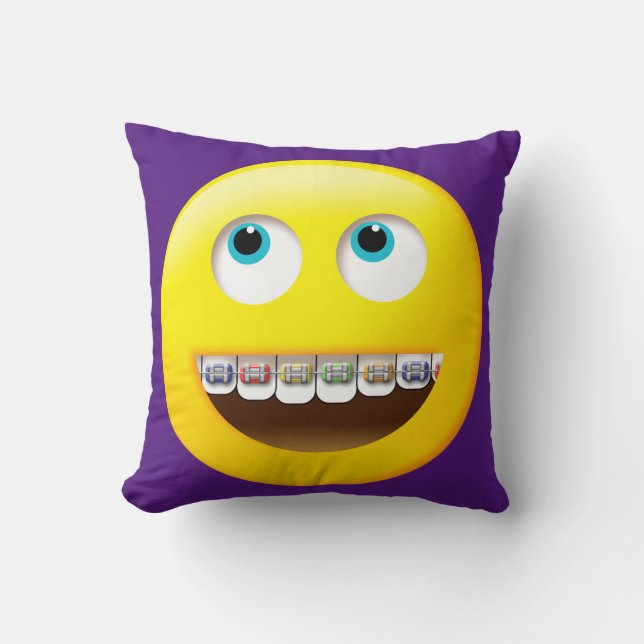 Emoji with Braces Pillow (Front)