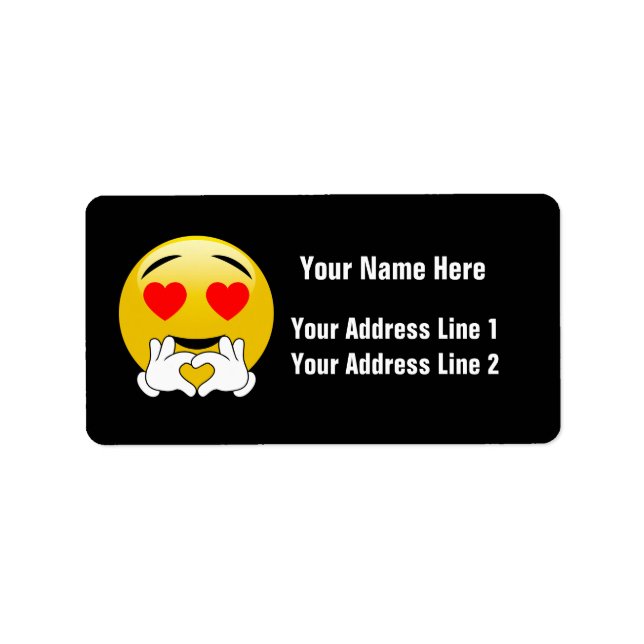 Emoji With Heart Eyes & Hands Label (Front)