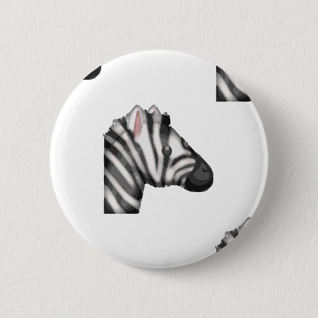 emoji zebra 2 inch round button (Front)