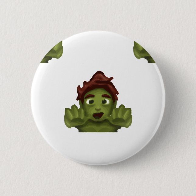 emoji zombie man 2 inch round button (Front)