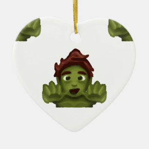 emoji zombie man ceramic ornament