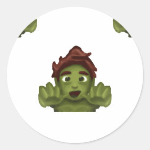 emoji zombie man classic round sticker