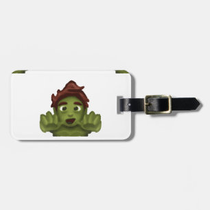 emoji zombie man luggage tag