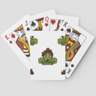 emoji zombie man playing cards
