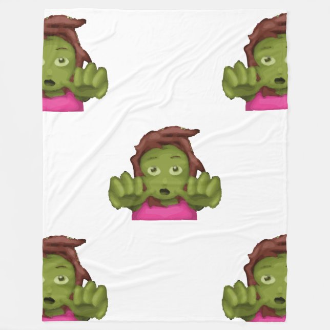 emoji zombie woman blanket (Front)