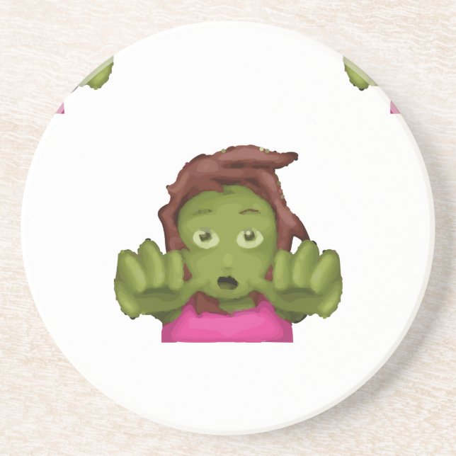 emoji zombie woman coaster (Front)