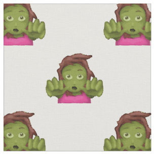 emoji zombie woman fabric