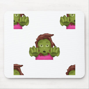 emoji zombie woman mouse pad