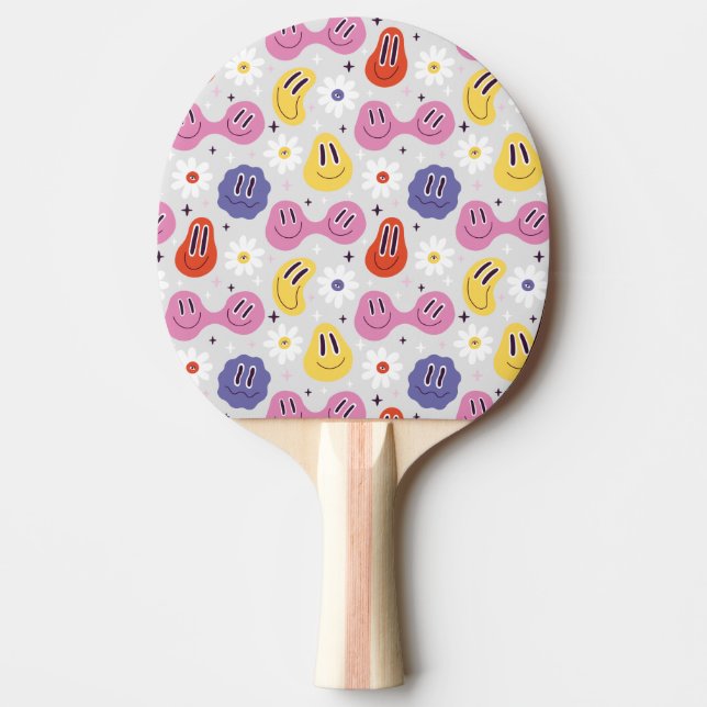 Emojis- Happy faces - Daisy Ping Pong Paddle (Front)