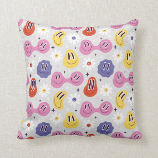 Emojis- Happy faces - Daisy Throw Pillow