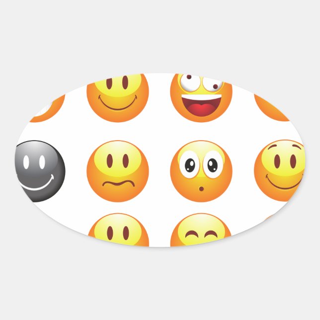 emojis oval sticker (Front)