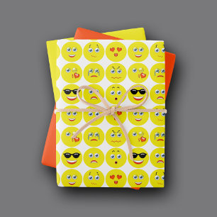 Emojis Pattern Wrapping Paper Sheet