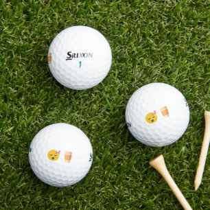 Emojis Powered by Caffeine, Coffee Loving Golfers  Golf Balls