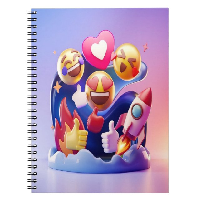 Emojis Unleashed A Fun, Colourful Adventure Notebook (Front)