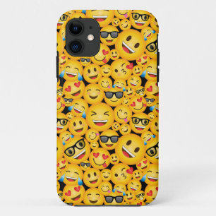 Emojis Yellow Happy Face Emoticons Cool Faces iPhone 11 Case