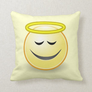 Emoticon Angel Throw Pillow