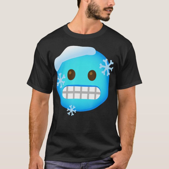 Emoticon Cold Freezing Face T-Shirt (Front)