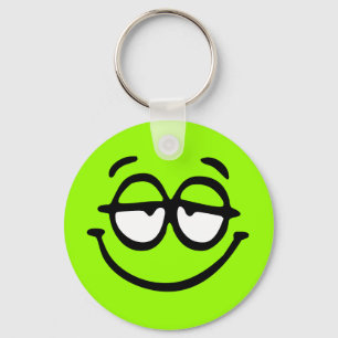 Emoticon Customizable Background Keychain