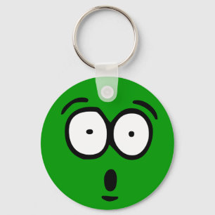 Emoticon Customizable Background Keychain