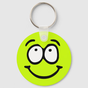 Emoticon Customizable Background Keychain