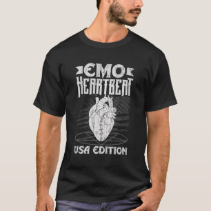 Emoticon Emo Heartbeat Usa Edition Emocore Aesthet T-Shirt