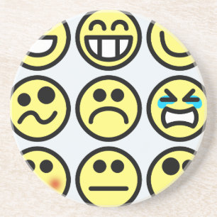 emoticon happy face coaster