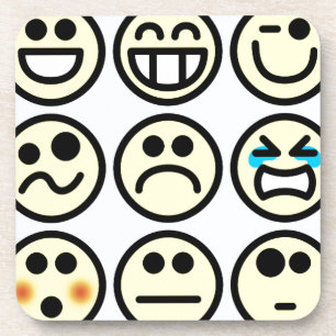 emoticon happy face coaster